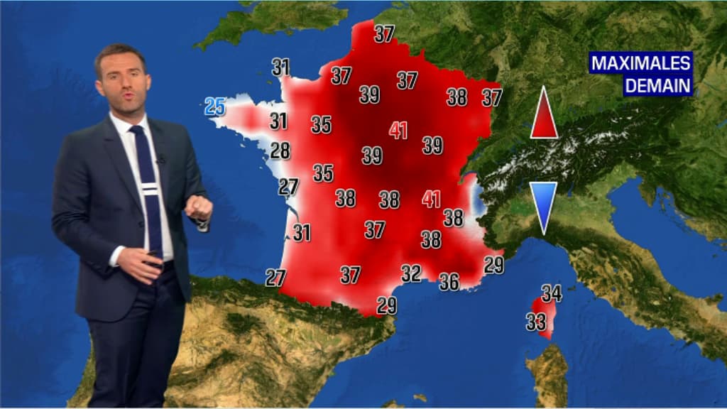Les températures maximales prévues vendredi 31 juillet. Les températures maximales prévues vendredi 31 juillet.