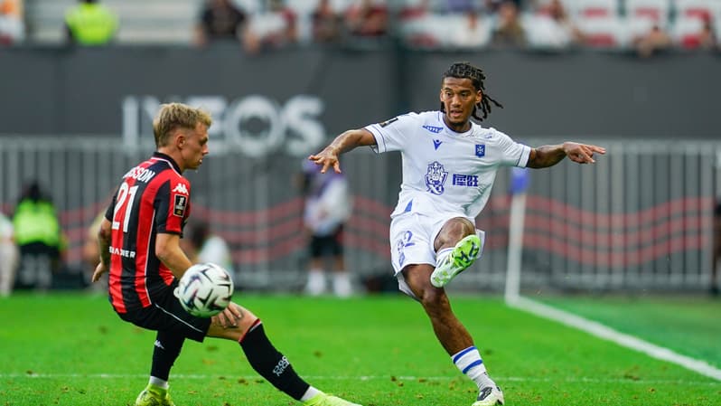 Clément Akpa lors de Nice-Auxerre le 23 août 2025
