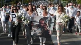 Le 8 juillet 2020, marche en hommage à Philippe Monguillot, un chauffeur de bus tué lors d'une altercation avec de jeunes passagers, à Bayonne