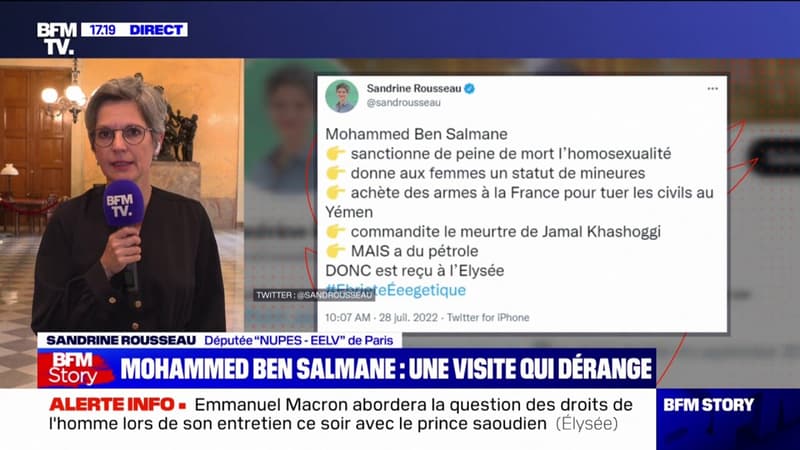 Sandrine Rousseau, à propos de la rencontre entre Mohammed Ben Salmane et Emmanuel Macron: 