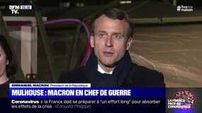 À Mulhouse, Emmanuel Macron en chef de guerre