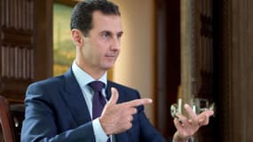 Le président syrien Bachar al-Assad lors d'une interview télévisée le 6 octobre 2016