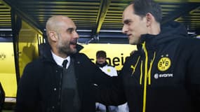 Pep Guardiola et Thomas Tuchel, à Dortmund le 5 mars 2016