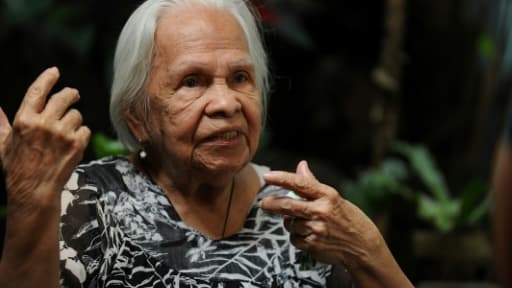 Hilaria Bustamante, la "femme de réconfort" la plus âgée des Philippines, à Manille le 15 janvier 2016