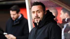 L'entraîneur de l'OM Roberto De Zerbi face à Reims le 29 mars 2025