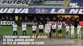 L'émouvant hommage des joueurs de Boca Juniors devant la fille de Maradona en pleurs
