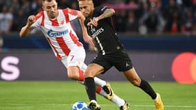 Neymar lors du match aller entre le PSG et l'étoile rouge de Belgrade