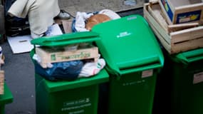 Le corps était dissimulé dans un conteneur de la Ville de Paris, semblable à ceux-ci, caché dans son appartement.
