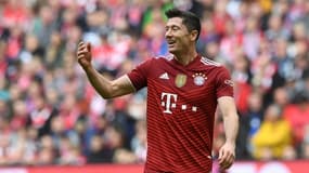 L'attaquant du Bayern Munich  Robert Lewandowski à Munich, en Allemagne le 23 octobre 2021
