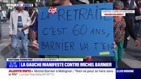 Pour ce manifestant nantais, Michel Barnier "symbolise le 'coup de force' d'Emmanuel Macron"