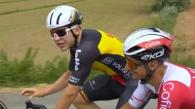 Arnaud De Lie et Bryan Coquard lors de la 3e étape du Tour de France le 1er juillet 2023