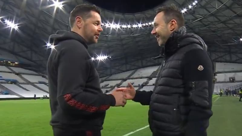 OM-Lens: "Je t'appellerai", "je ne dors pas"... l'échange sympa entre De Zerbi et Sage après le match