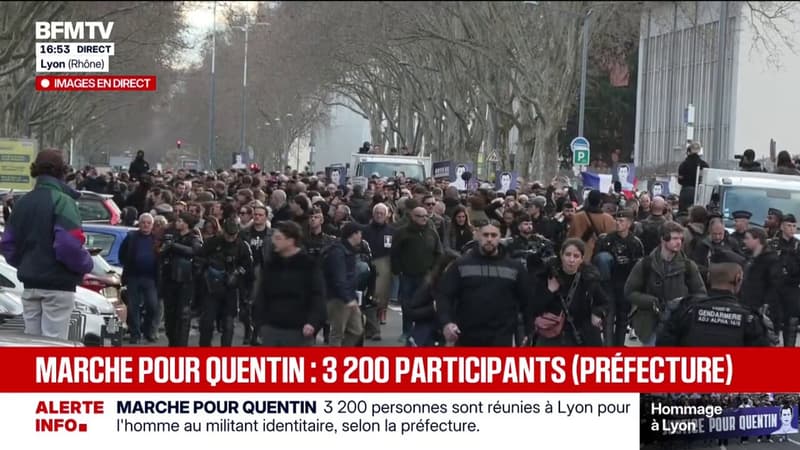 Mort de Quentin Deranque : selon la préfecture, 3.200 personnes participent à la marche à Lyon