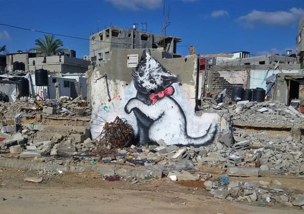 Une des peintures de Banksy à Gaza 