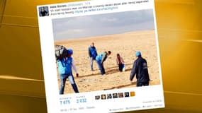 La journaliste de CNN Hala Gorani a diffusé sur son compte Twitter cette photo du HCR montrant la découverte par ses membres du petit Marwan.