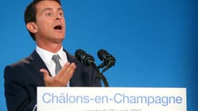 Le Premier ministre Manuel Valls à Chalons-en-Champagne, le 28 août 2015