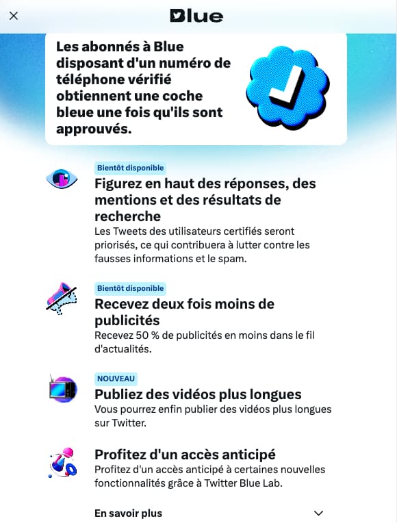 Ce que proposera Twitter Blue