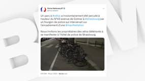 La police nationale du Bas-Rhin a lancé un appel sur les réseaux sociaux le mardi 18 avril afin de retrouver des propriétaires de vélos endommagés la veille par un fourgon de police à Strasbourg.