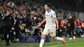 La joie de Benjamin Pavard lors de la victoire de l'OM contre Newcastle (2-1, Ligue des champions), le 25 novembre 2025