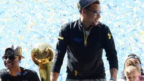 Steph Curry après le titre NBA des Golden State Warriors en juin