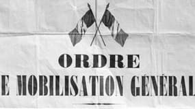 L'ordre de mobilisation général, placardé dans toute la France, le 1er août 1914.