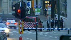 Des forces de l'ordre près de la gare centrale de Bruxelles. (Photo d'illustration)