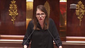 La présidente du groupe Renaissance à l'Assemblée nationale, le 20 mars 2023, à l'occasion des motions de censure après l'usage du 49.3 par Élisabeth Borne