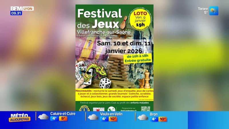 Festival des Jeux à Villefranche-sur-Saône - La météo de Colas du vendredi 9 janvier 2026