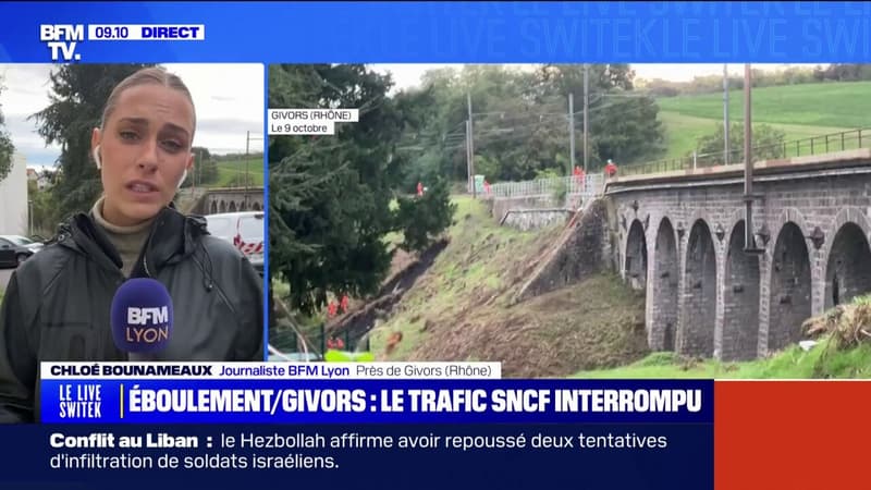 Tempête Kirk: la circulation à l'arrêt entre Saint-Étienne et Lyon à cause d'un éboulement