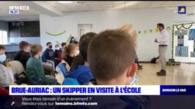 Var: le skippeur Louis Burton rend visite à des élèves de Brue-Auriac