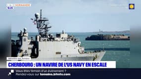 Un navire de l'US Navy en escale à Cherbourg