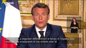 Emmanuel Macron annonce la réouverture des crèches, écoles, collèges et lycées "à partir du 11 mai" mais excluant les universités