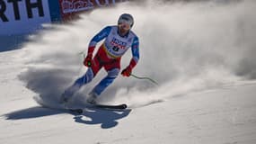 Johan Clarey lors de la descente des Mondiaux à Courchevel le 12 février 2023.