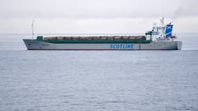 Le "Scot Carrier" après son accident en mer Baltique, à l'origine d'un mort et d'une disparition