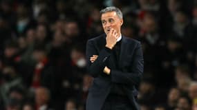 Luis Enrique sur le banc du PSG face à Arsenal en Ligue des champions, le 1er octobre 2024.