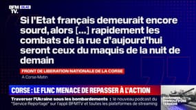 Corse: le FLNC menace de repasser à l'action