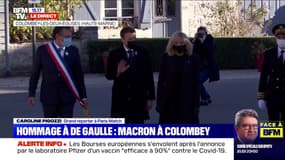 Hommage à de Gaulle: Emmanuel Macron arrive au cimetière de Colombey-Les-Deux-Églises