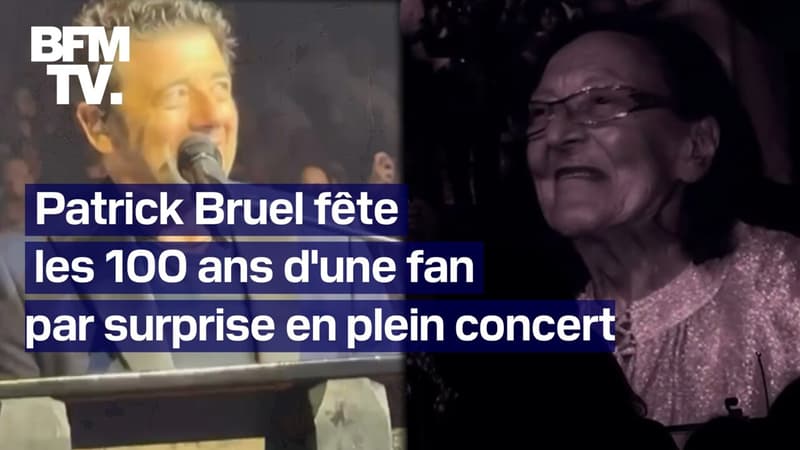 Regarder la vidéo Patrick Bruel fête les 100 ans d'une fan en plein concert