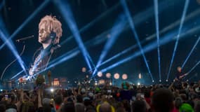 Le groupe Indochine sur la scène des Eurockéennes de Belfort, le 2 juillet 2023.