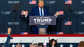 Donald Trump lors d'un meeting dans le New Hampshire le 23 octobre 2023