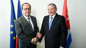 François Hollande et Raul Castro s'étaient rencontrés à New York lors de la 70ème assemblée des Nations Unies, le 28 septembre 2015.