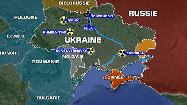Les centrales nucléaires situées en Ukraine. Le pays en compte quatre. 