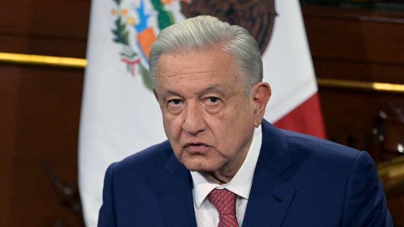 Le président mexicain Andres Manuel Lopez Obrador s'exprime lors de la présentation des réformes de la Constitution mexicaine au Palais national de Mexico, le 5 février 2024.
