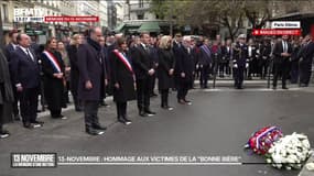 Commémorations du 13-Novembre:  une minute de silence, en présence d'Emmanuel Macron, en hommage aux victimes de la terrasse de la Bonne Bière