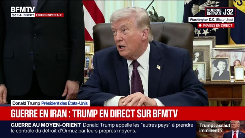 Guerre au Moyen-Orient: "On me soutient à 100%, nous quitterons l'Iran très tôt", assure Donald Trump