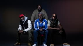 Les artistes Specta, Vicelow, Sir Samuel et Sly Johnson, membres du Saïan Supa Crew à Paris, le 15 octobre 2024.