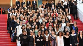 82 femmes issues du monde du cinéma sur les marches de Cannes, le 1