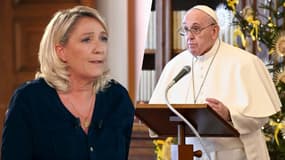 Marine Le Pen et le Pape François (Photo d'illustration).