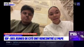 Emma et Aackash ainsi que d'autres jeunes de banlieue parisienne ont rencontré le pape ce jeudi matin