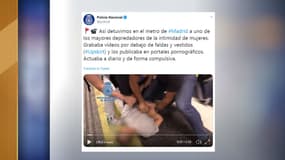 L'homme a été arrêté dans le métro à Madrid mercredi.